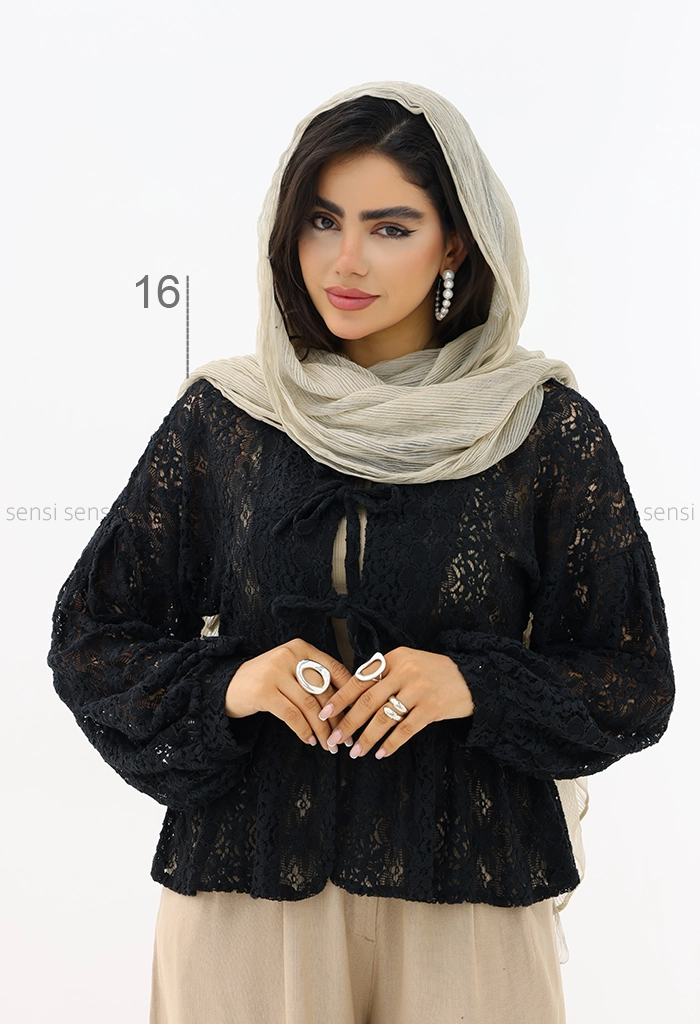 مانتو زنانه عروسکی گیپور کد1006095